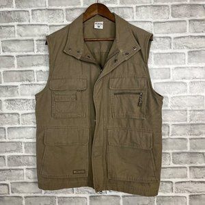 Columbia Sportswear Cotton Canvas Safari Men's Sz Medium Cargo Vest Tan Outdoors